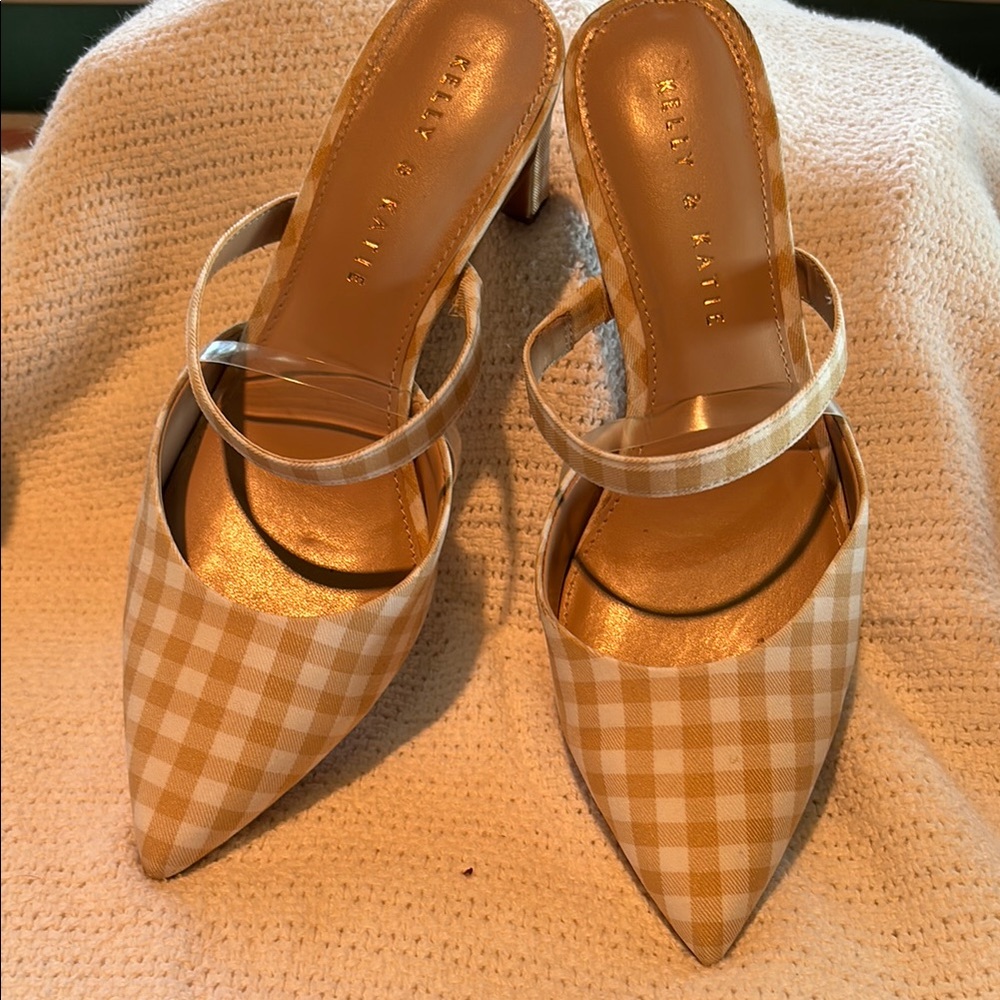 Kelly & Katie Tan Mules with Double Strap Design